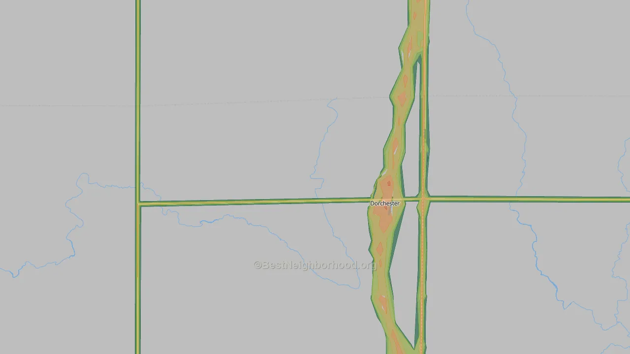 Dorchester, WI Map of Noise Levels in Dorchester