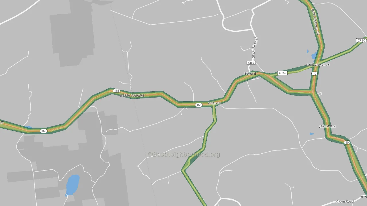Dorloo, NY Map of Noise Levels in Dorloo