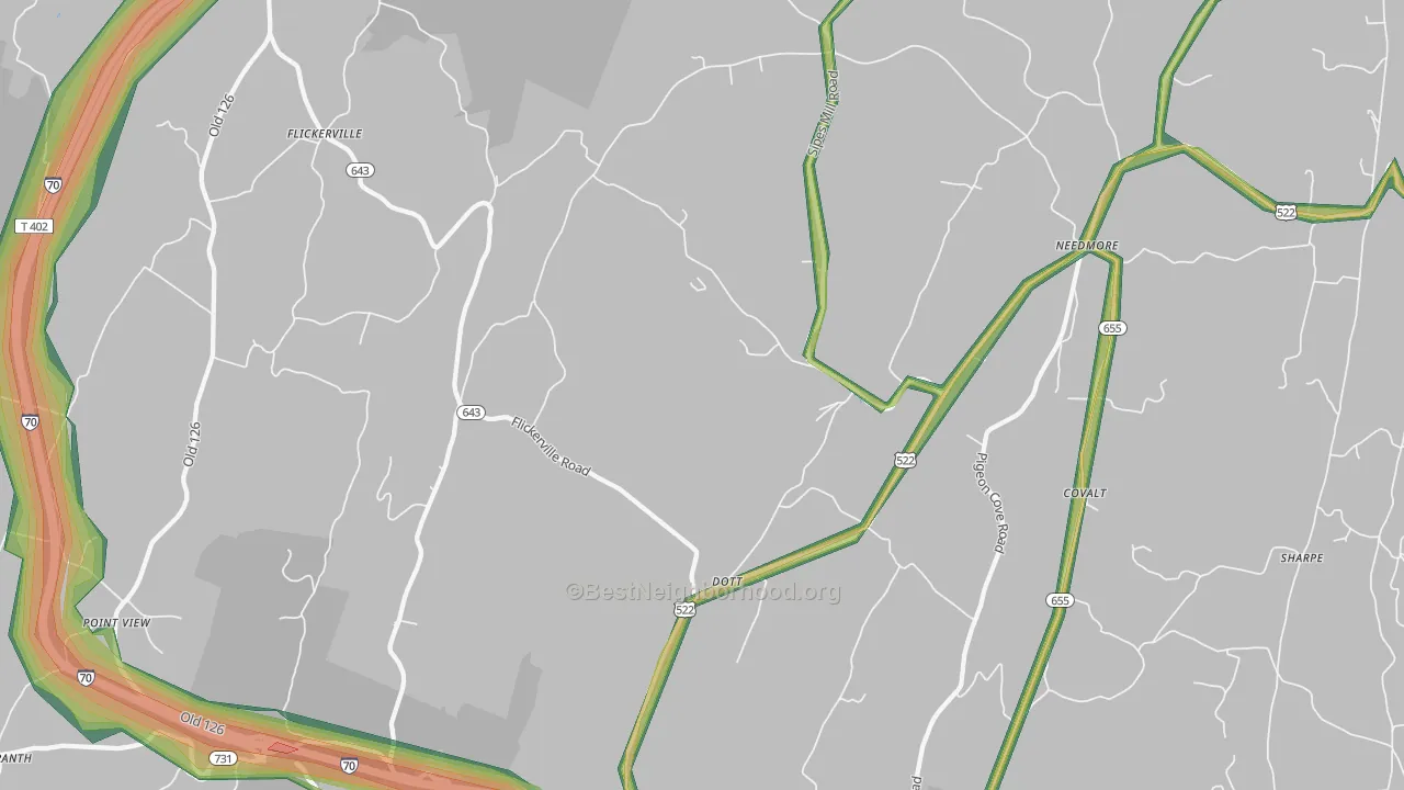 Dott, PA Map of Noise Levels in Dott