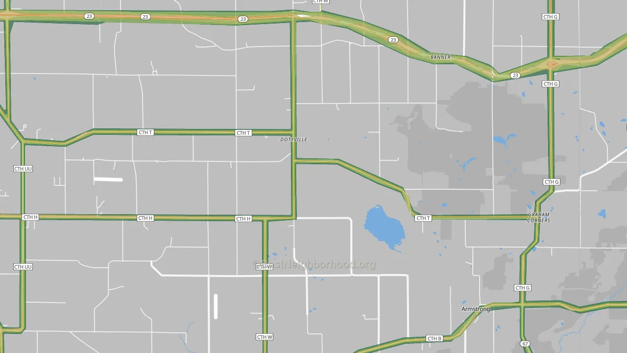 Dotyville, WI Map of Noise Levels in Dotyville
