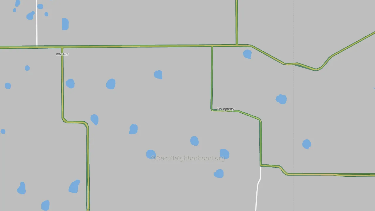 Dougherty, TX Map of Noise Levels in Dougherty