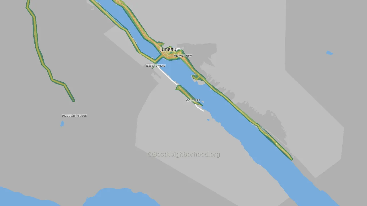Douglas, AK Map of Noise Levels in Douglas