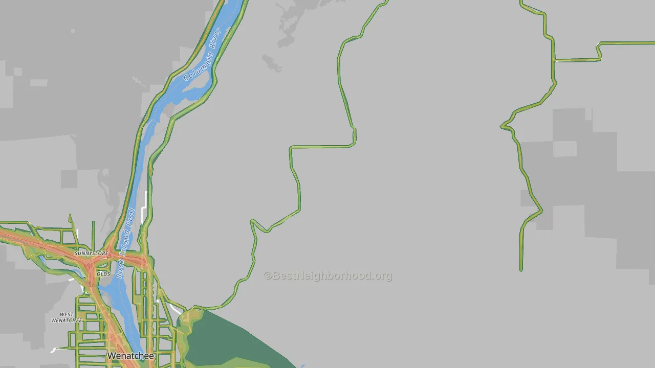 Douglas County, WA Map of Noise Levels in Douglas County