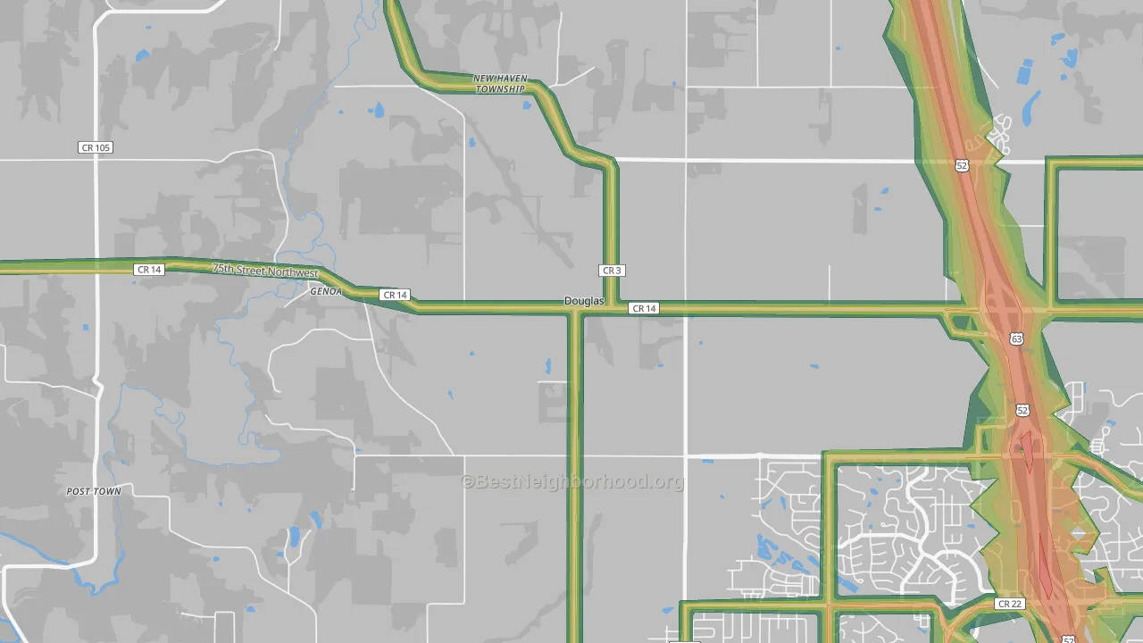 Douglas, MN Map of Noise Levels in Douglas