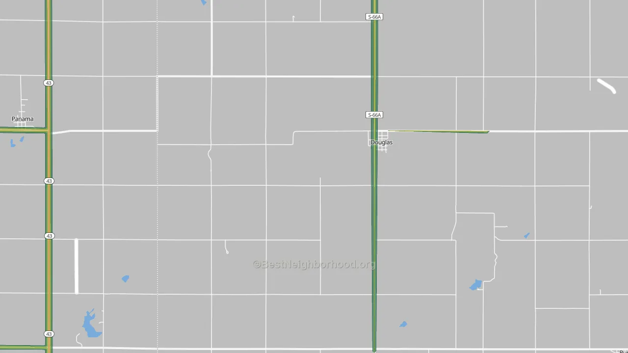 Douglas, NE Map of Noise Levels in Douglas
