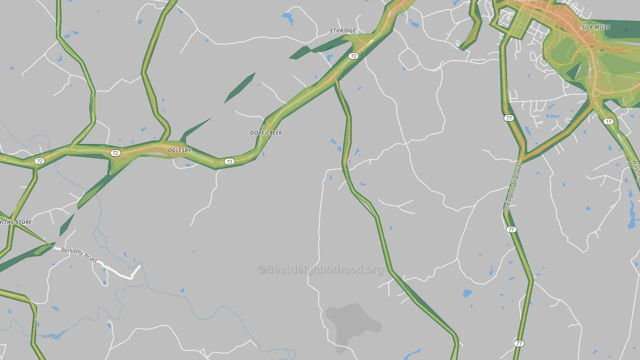 Dove Creek, GA Map of Noise Levels in Dove Creek