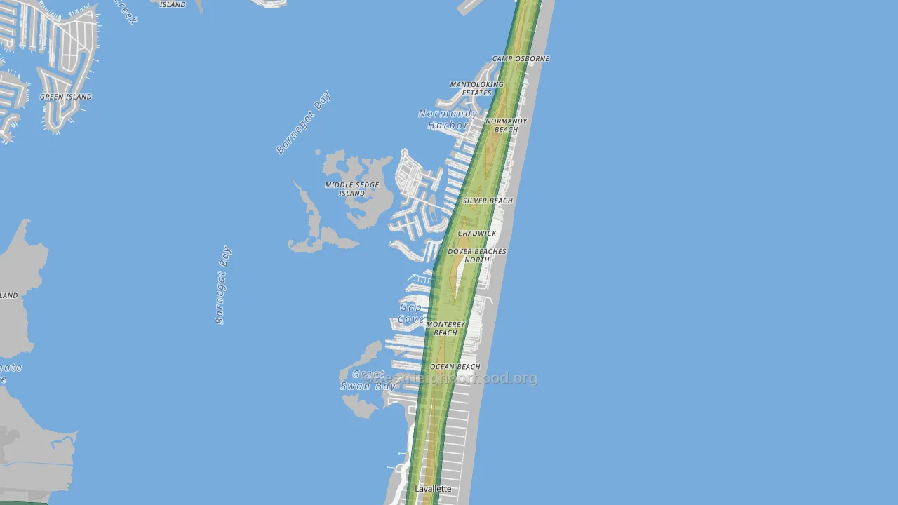 Dover Beaches North, NJ Map of Noise Levels in Dover Beaches North