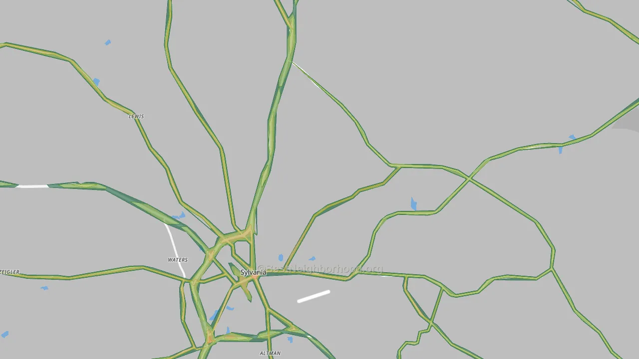 Dover, GA Map of Noise Levels in Dover