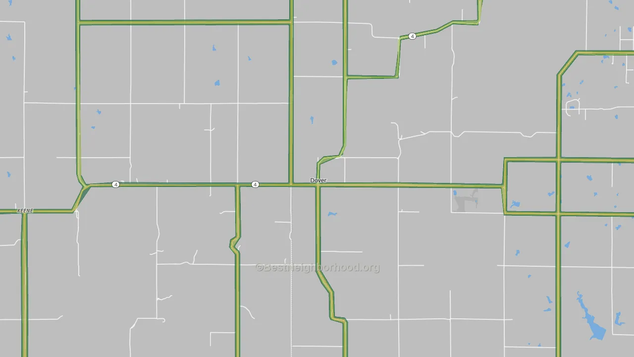 Dover, KS Map of Noise Levels in Dover