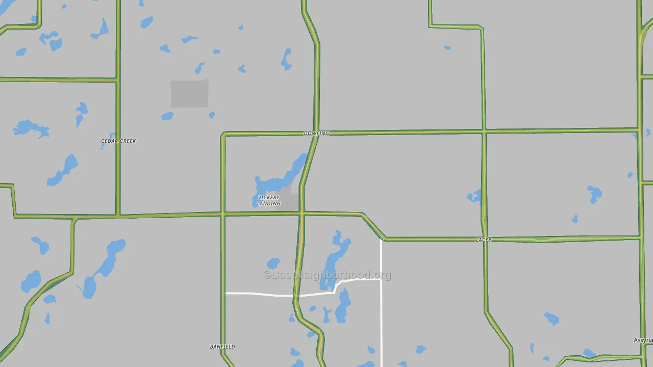 Dowling, MI Map of Noise Levels in Dowling