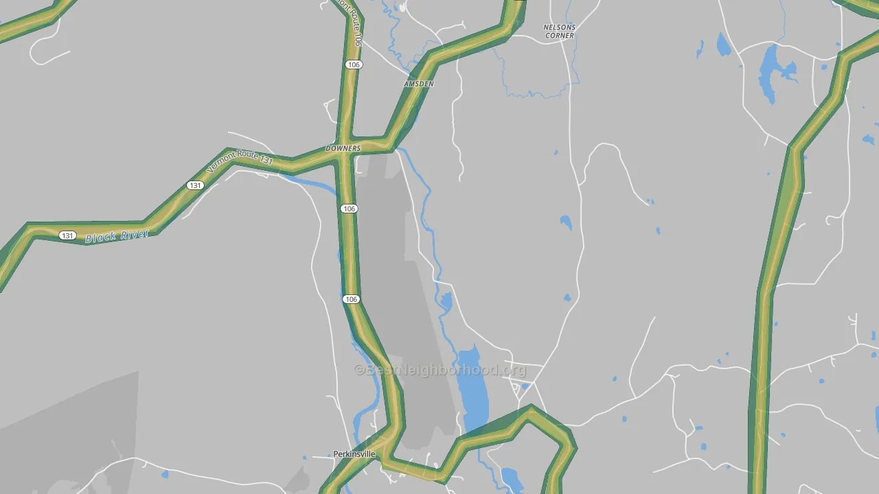 Downers, VT Map of Noise Levels in Downers