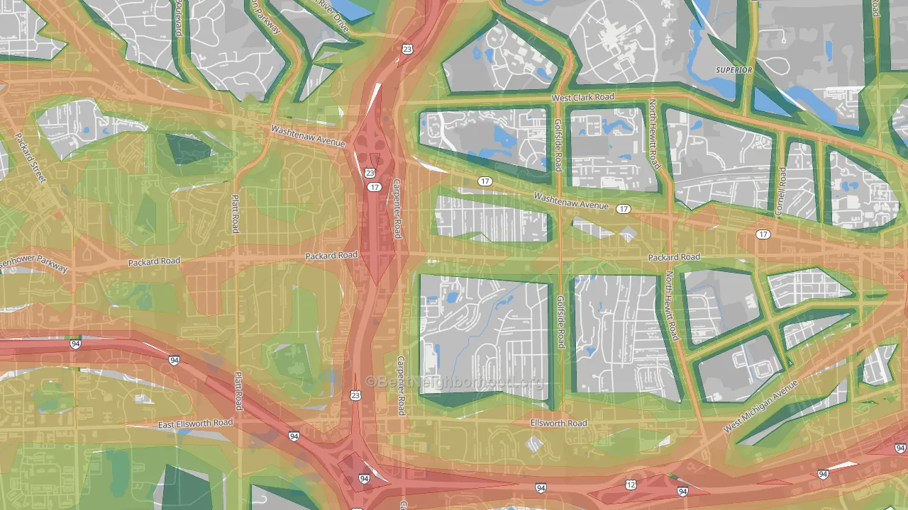 Downtown Pittsfield, Ann Arbor, MI Map of Noise Levels in Downtown Pittsfield