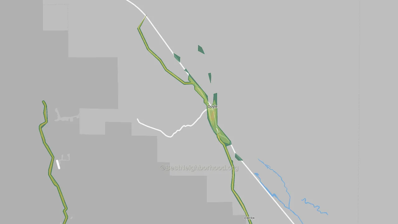 Doyle, CA Map of Noise Levels in Doyle