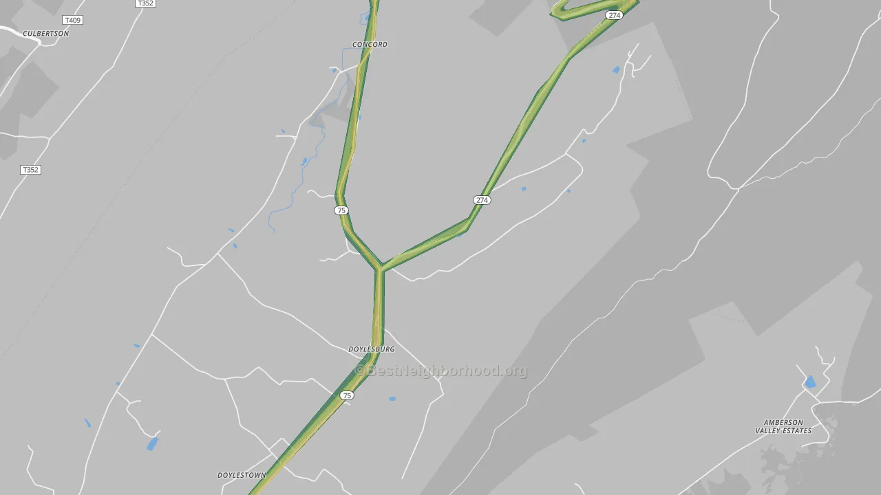 Doylesburg, PA Map of Noise Levels in Doylesburg