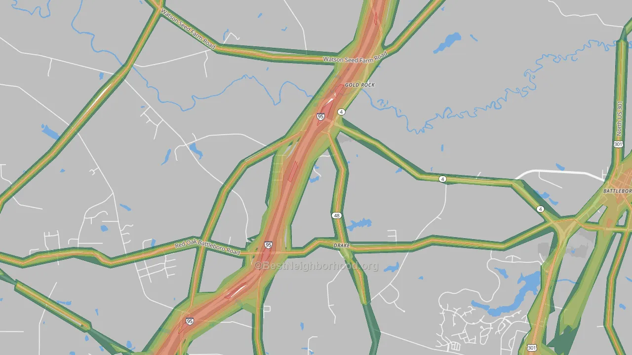 Drake, NC Map of Noise Levels in Drake