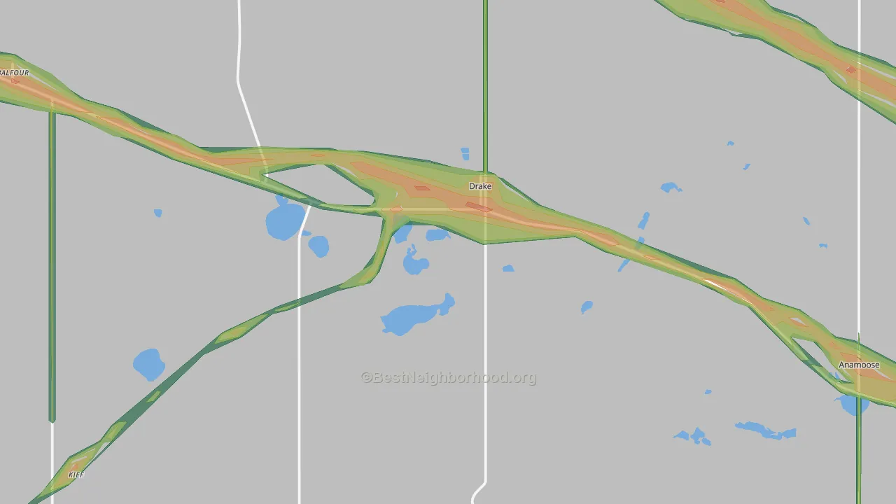 Drake, ND Map of Noise Levels in Drake