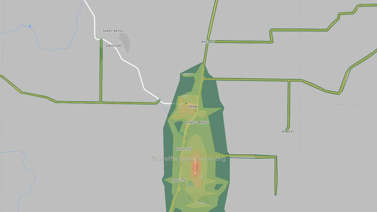 Drew, MS Map of Noise Levels in Drew