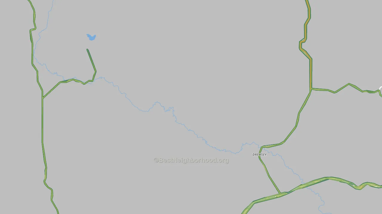 Drewsey, OR Map of Noise Levels in Drewsey