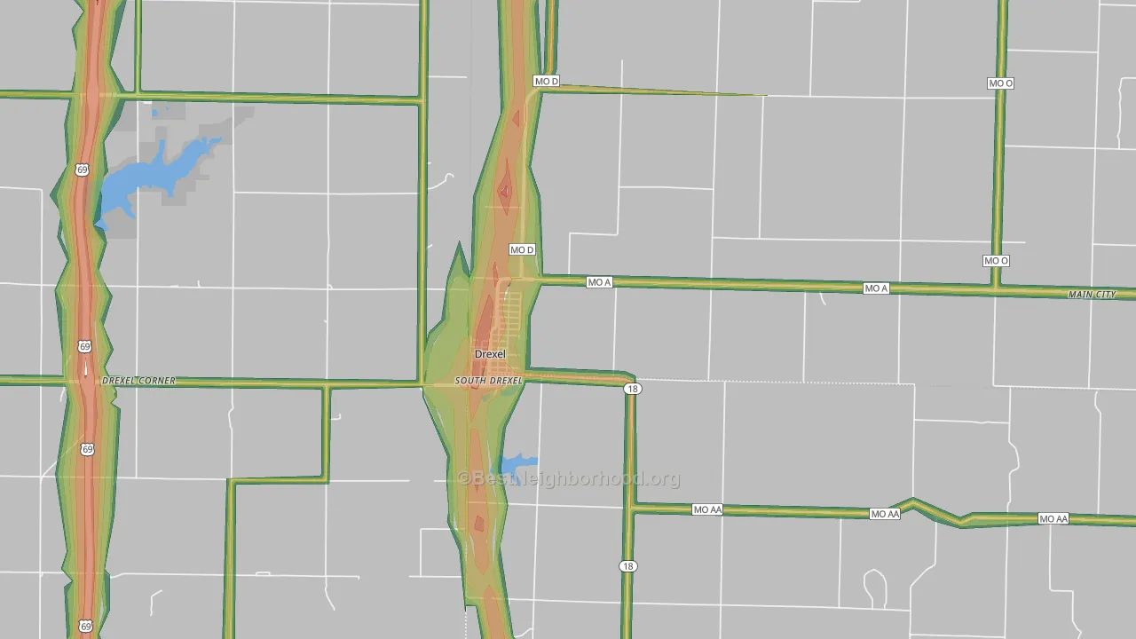 Drexel, MO Map of Noise Levels in Drexel
