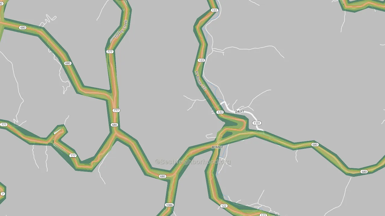 Drift, KY Map of Noise Levels in Drift