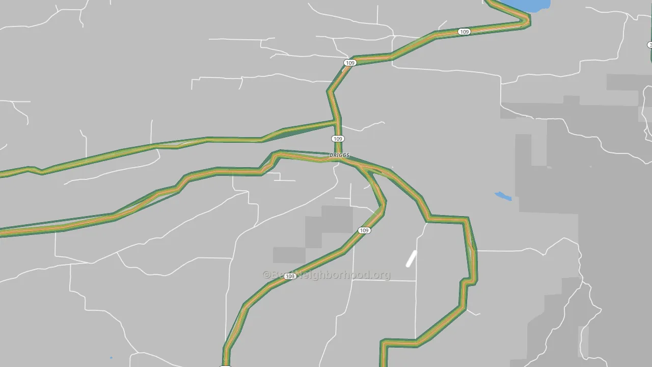 Driggs, AR Map of Noise Levels in Driggs