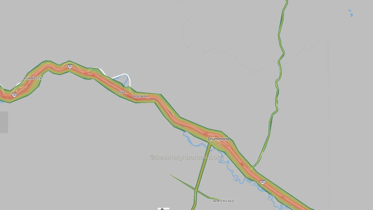 Drummond, MT Map of Noise Levels in Drummond