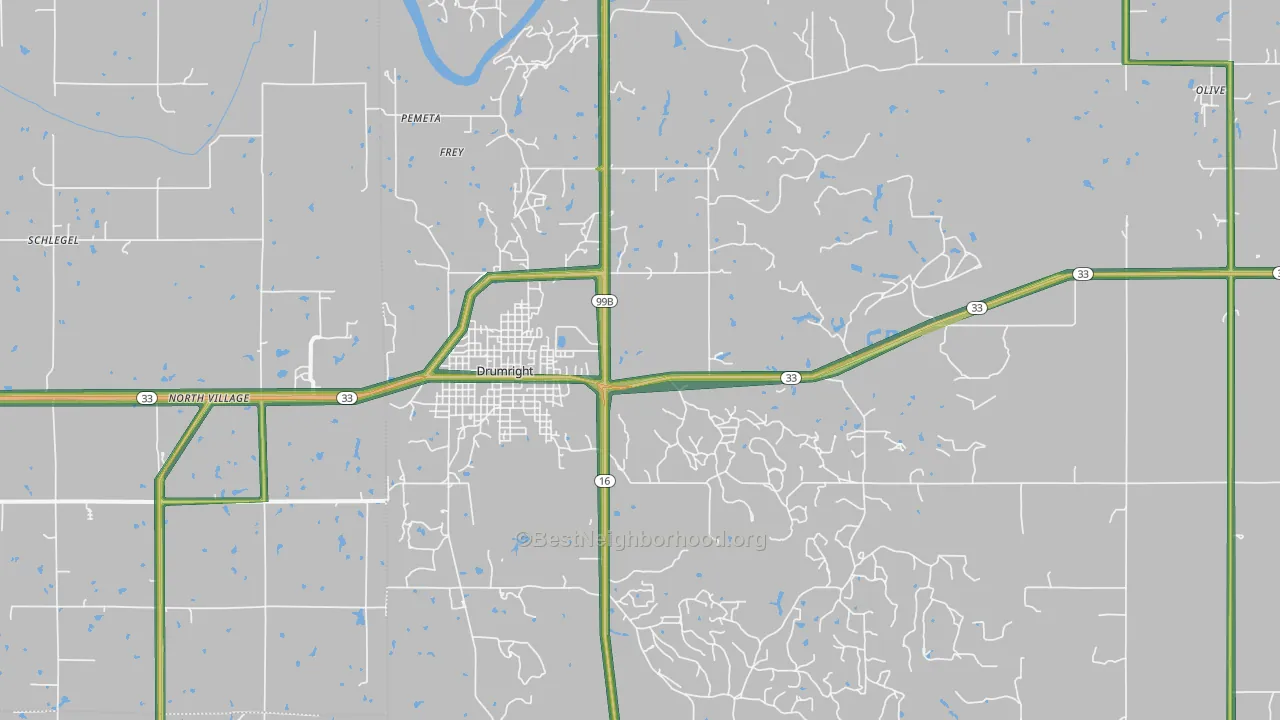 Drumright, OK Map of Noise Levels in Drumright