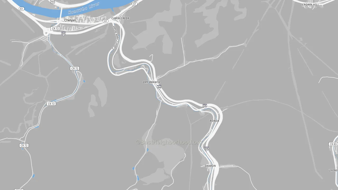 Drybranch, WV Map of Noise Levels in Drybranch