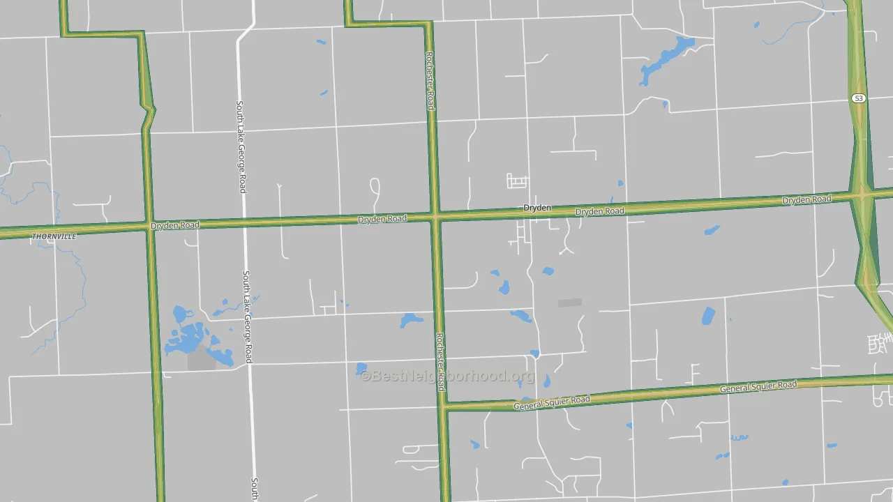 Dryden, MI Map of Noise Levels in Dryden