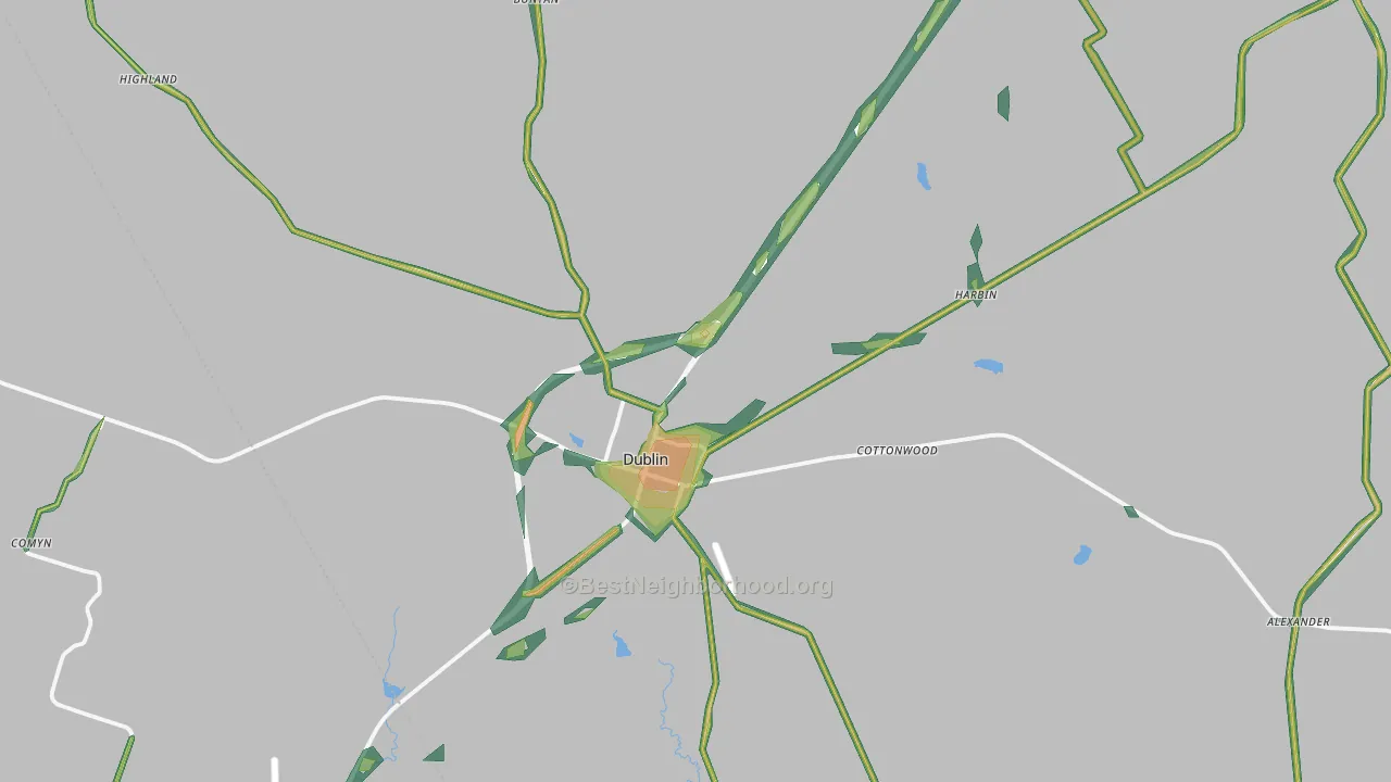 Dublin, TX Map of Noise Levels in Dublin