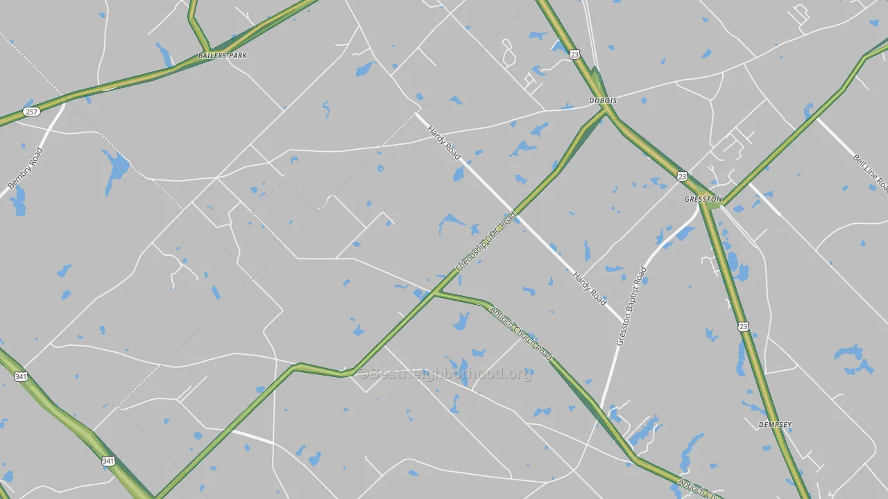 Dubois, GA Map of Noise Levels in Dubois