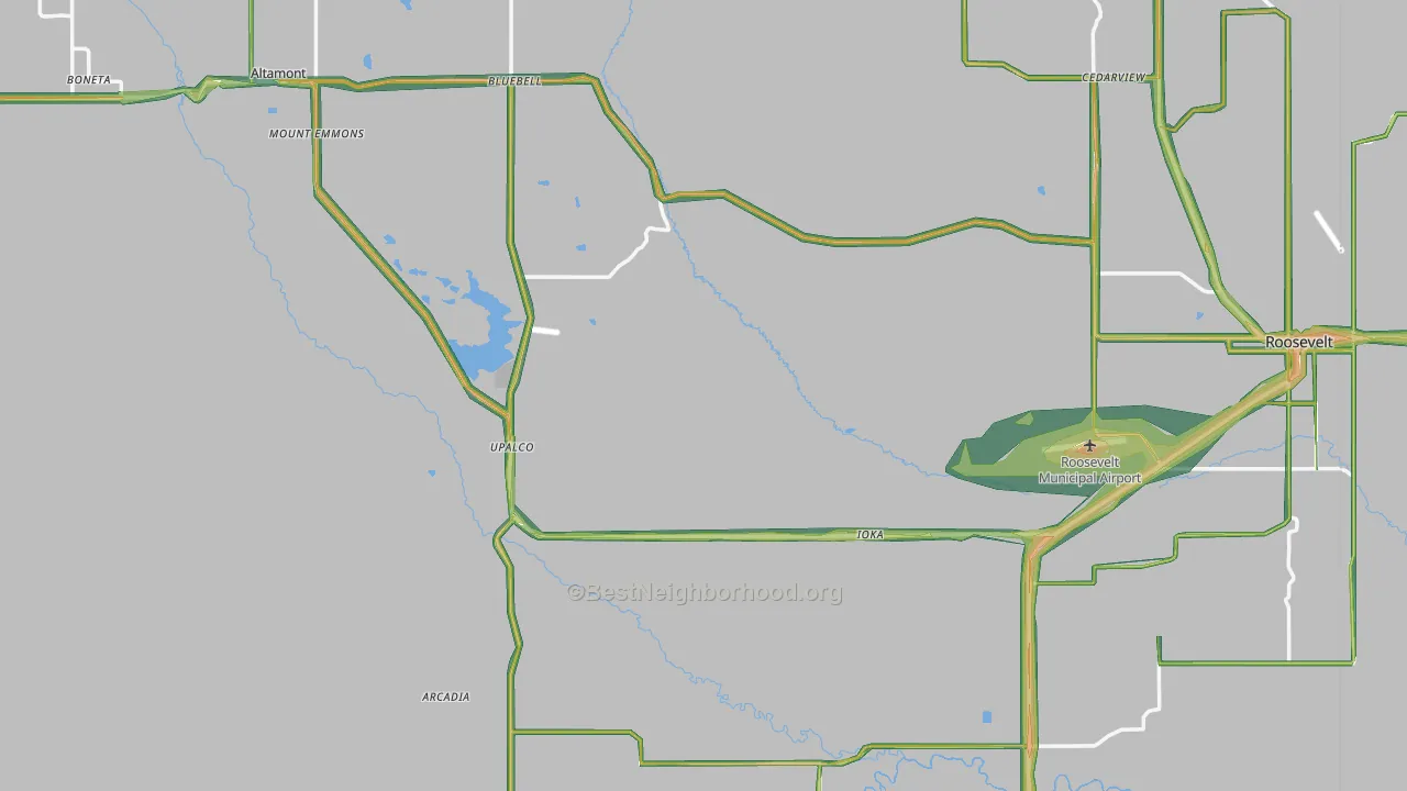 Duchesne County, UT Map of Noise Levels in Duchesne County