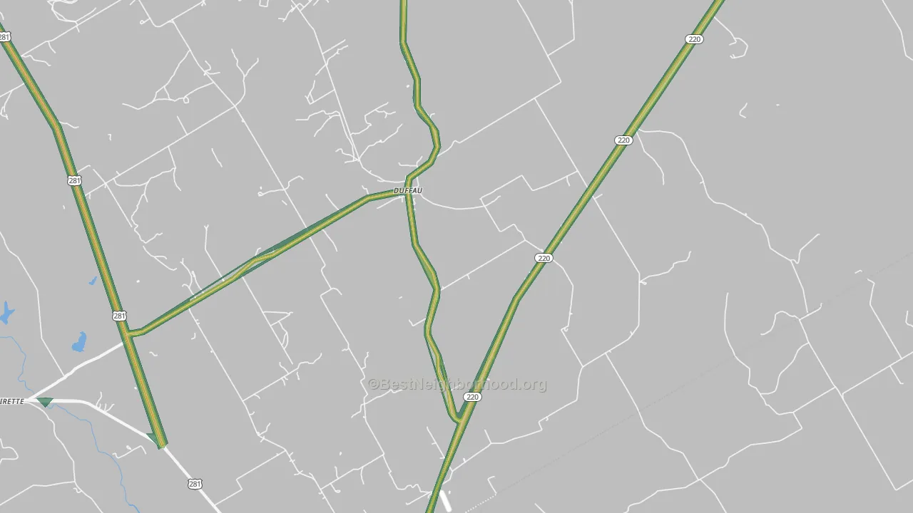 Duffau, TX Map of Noise Levels in Duffau