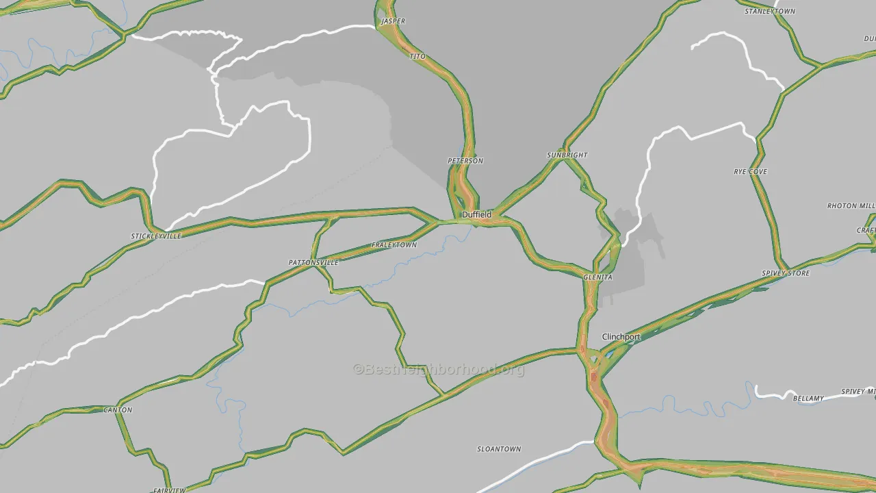 Duffield, VA Map of Noise Levels in Duffield