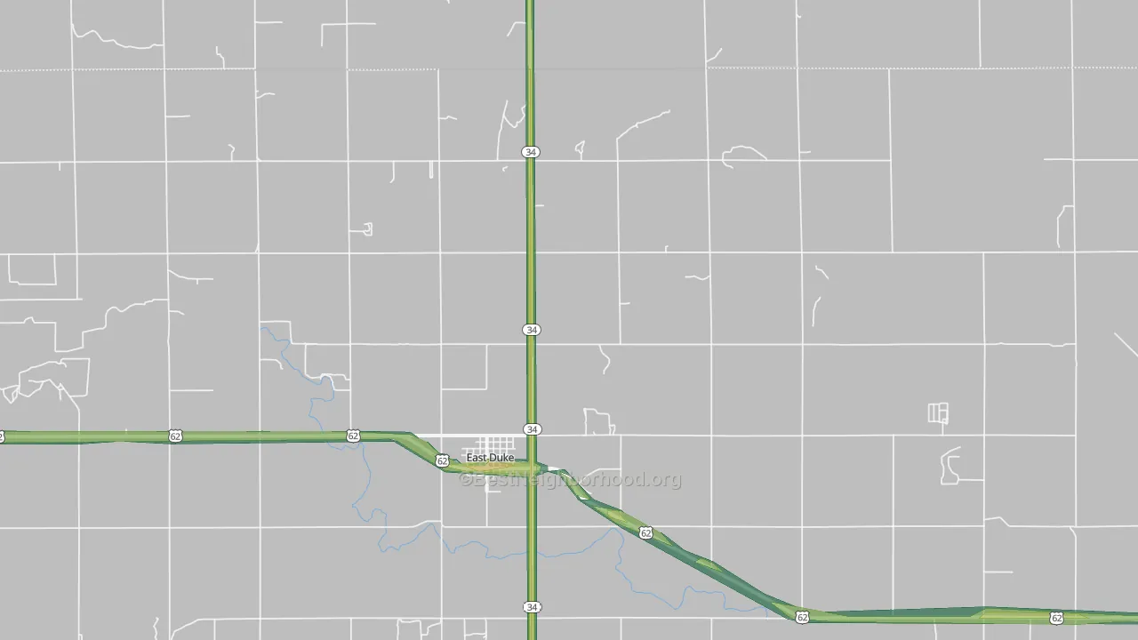 Duke, OK Map of Noise Levels in Duke