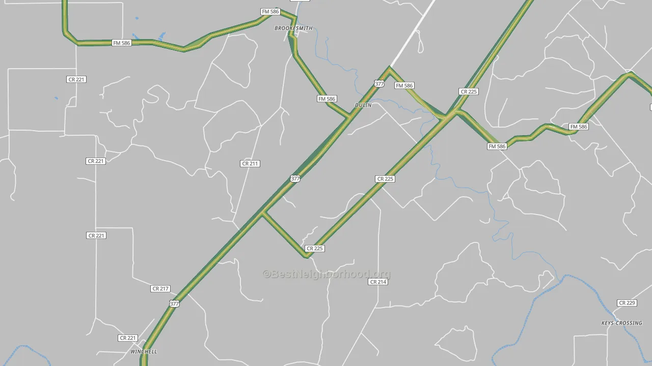 Dulin, TX Map of Noise Levels in Dulin