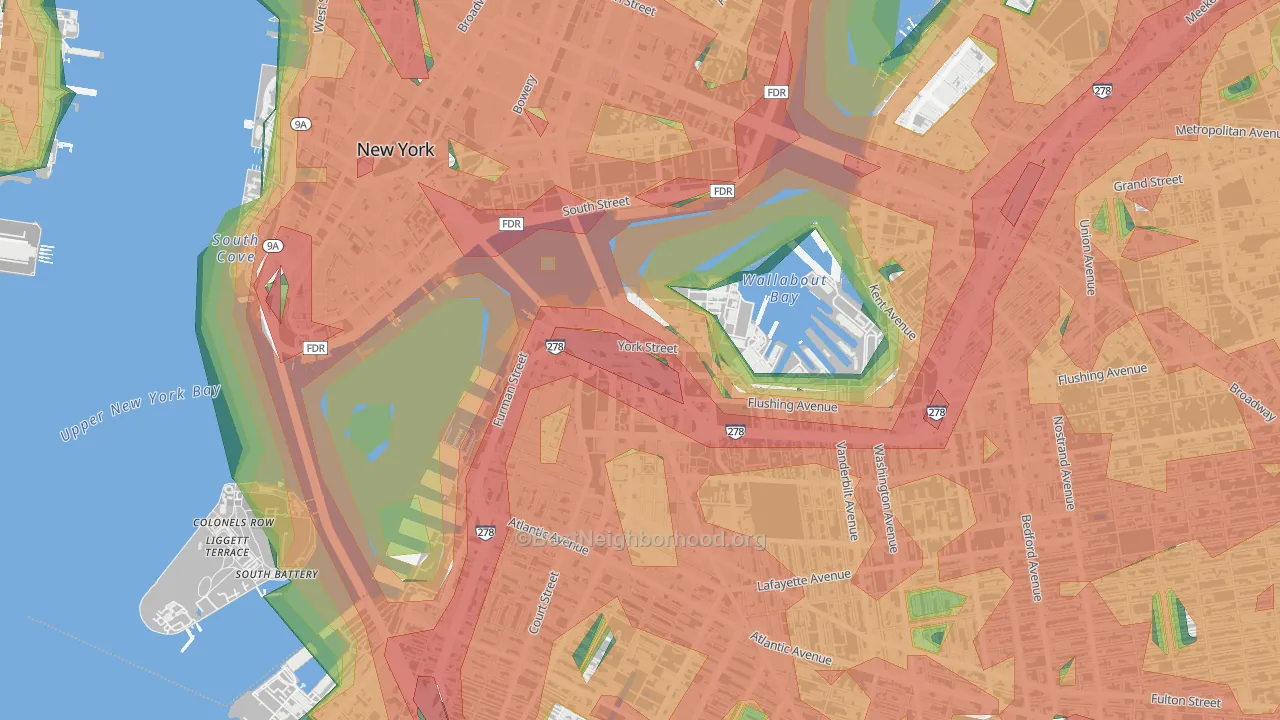 Dumbo, Brooklyn, NY Map of Noise Levels in Dumbo