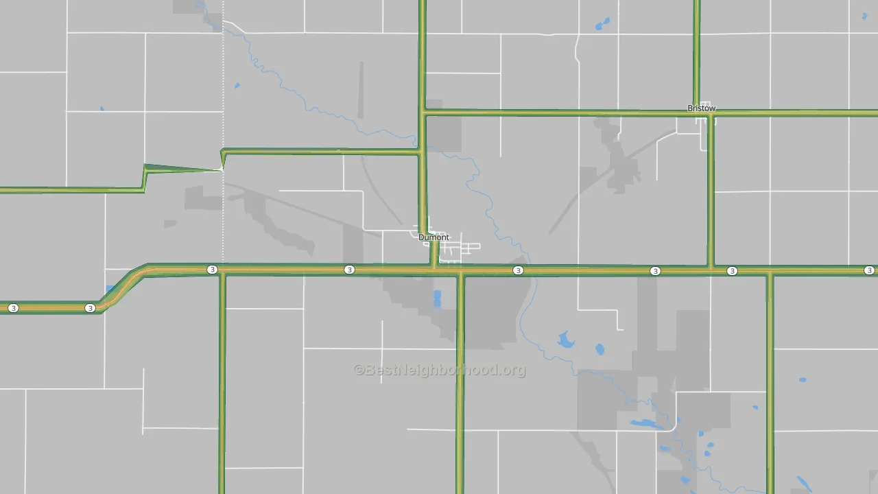 Dumont, IA Map of Noise Levels in Dumont