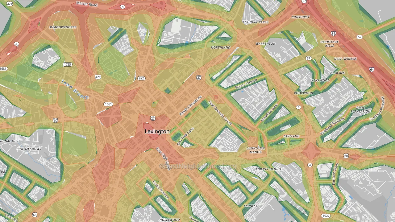 Duncan Park, Lexington, KY Map of Noise Levels in Duncan Park