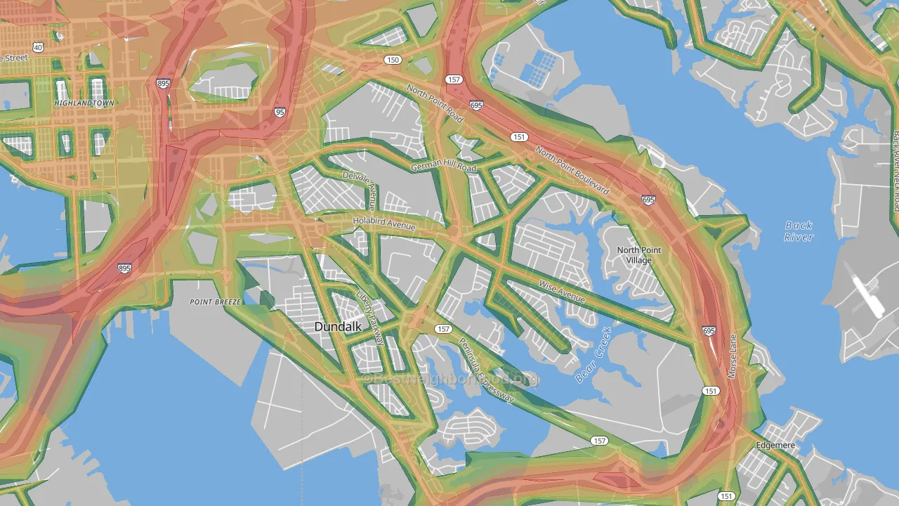 Dundalk, MD Map of Noise Levels in Dundalk