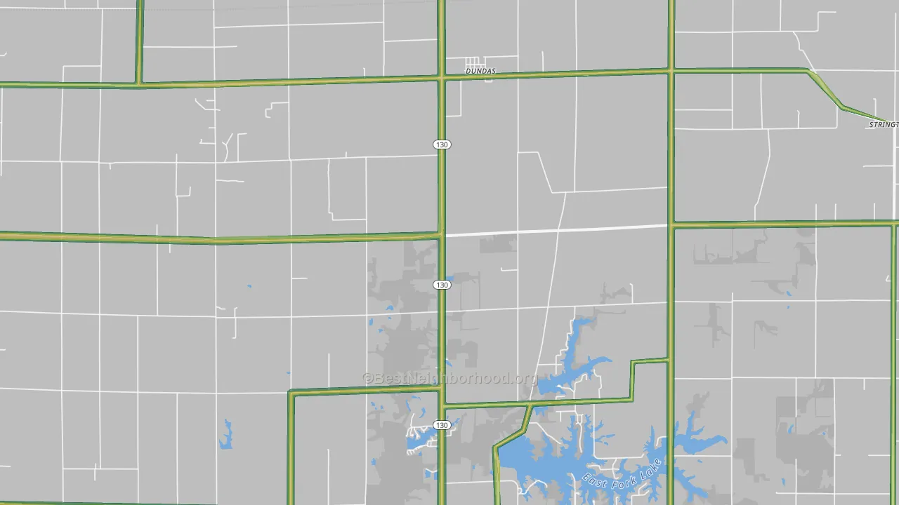 Dundas, IL Map of Noise Levels in Dundas