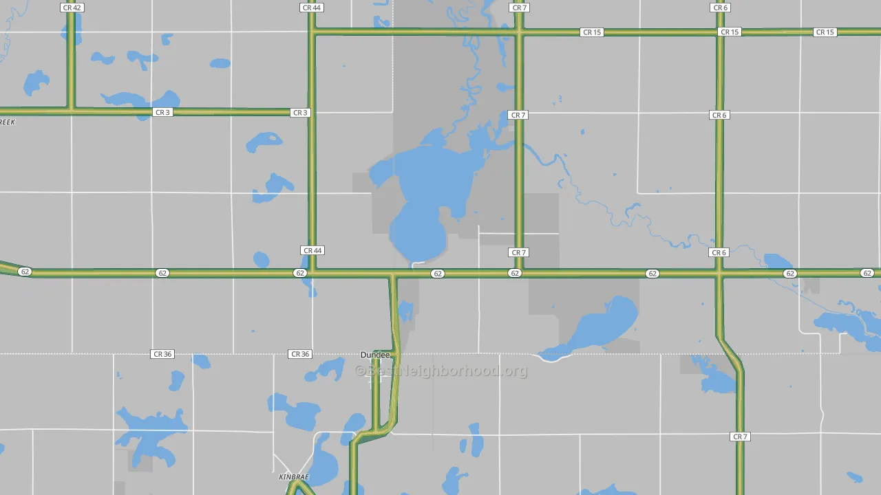 Dundee, MN Map of Noise Levels in Dundee