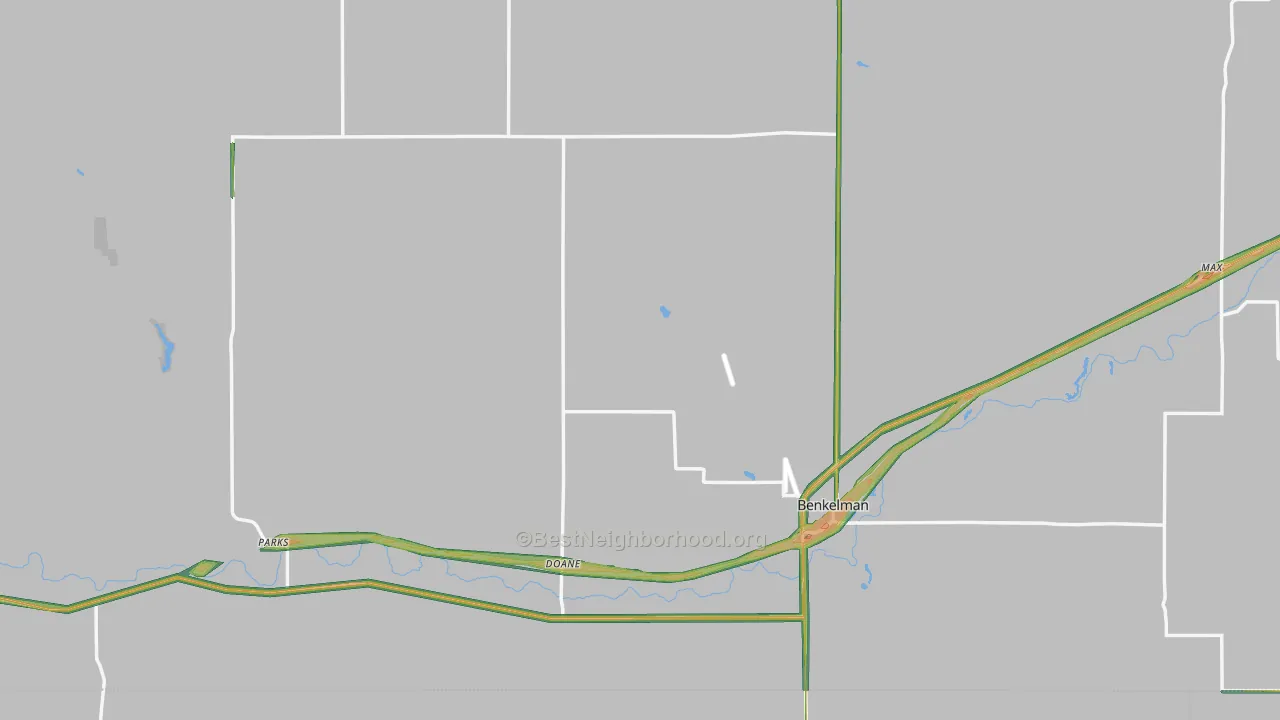 Dundy County, NE Map of Noise Levels in Dundy County