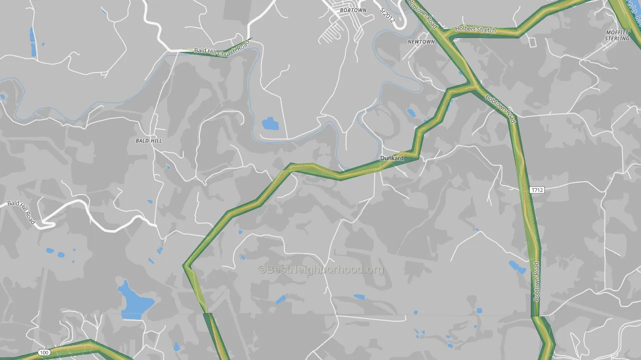 Dunkard, PA Map of Noise Levels in Dunkard