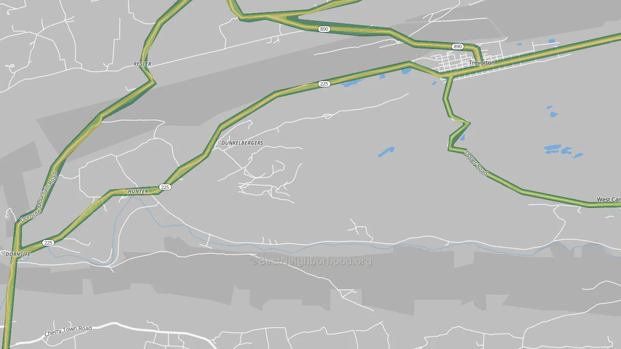 Dunkelbergers, PA Map of Noise Levels in Dunkelbergers