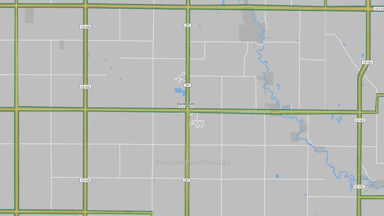 Dunkerton, IA Map of Noise Levels in Dunkerton