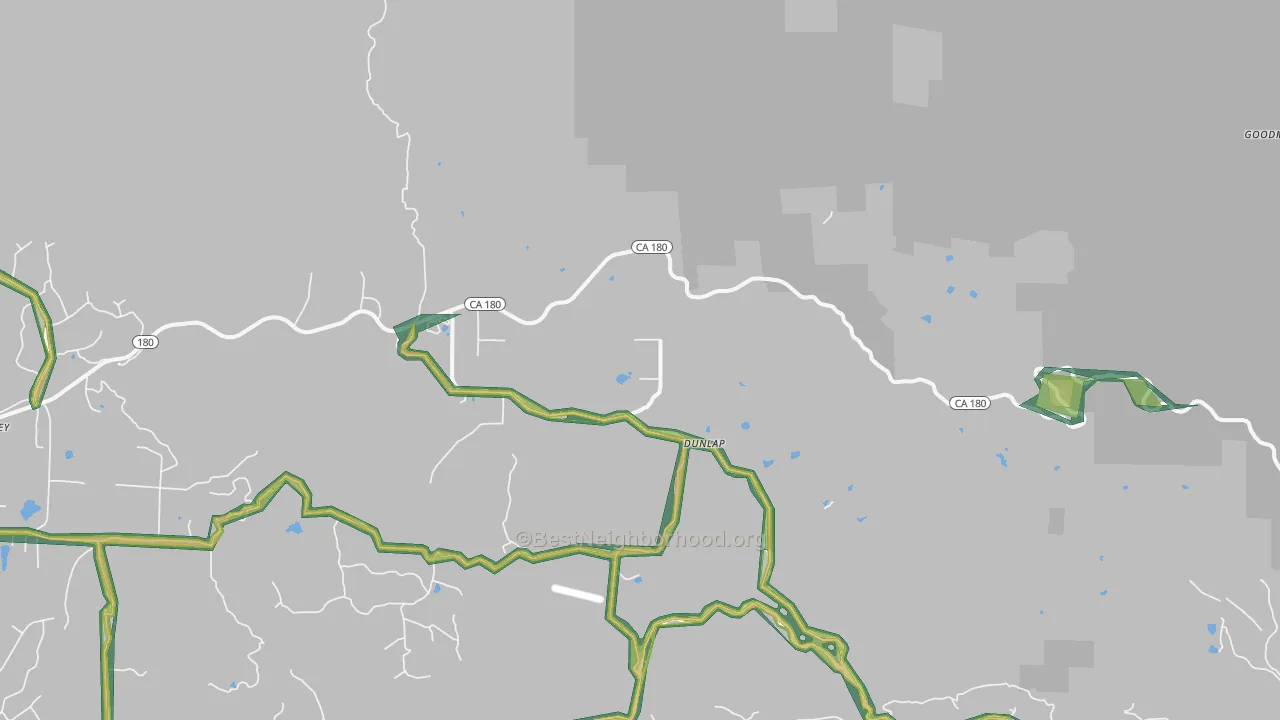Dunlap, CA Map of Noise Levels in Dunlap
