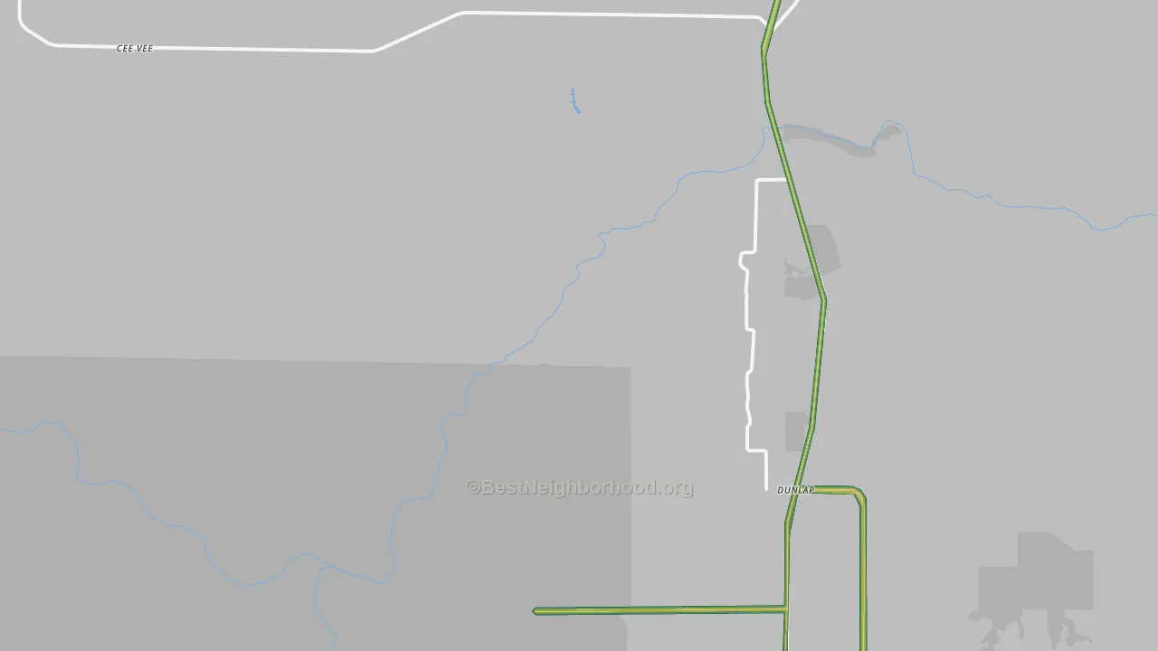 Dunlap, TX Map of Noise Levels in Dunlap