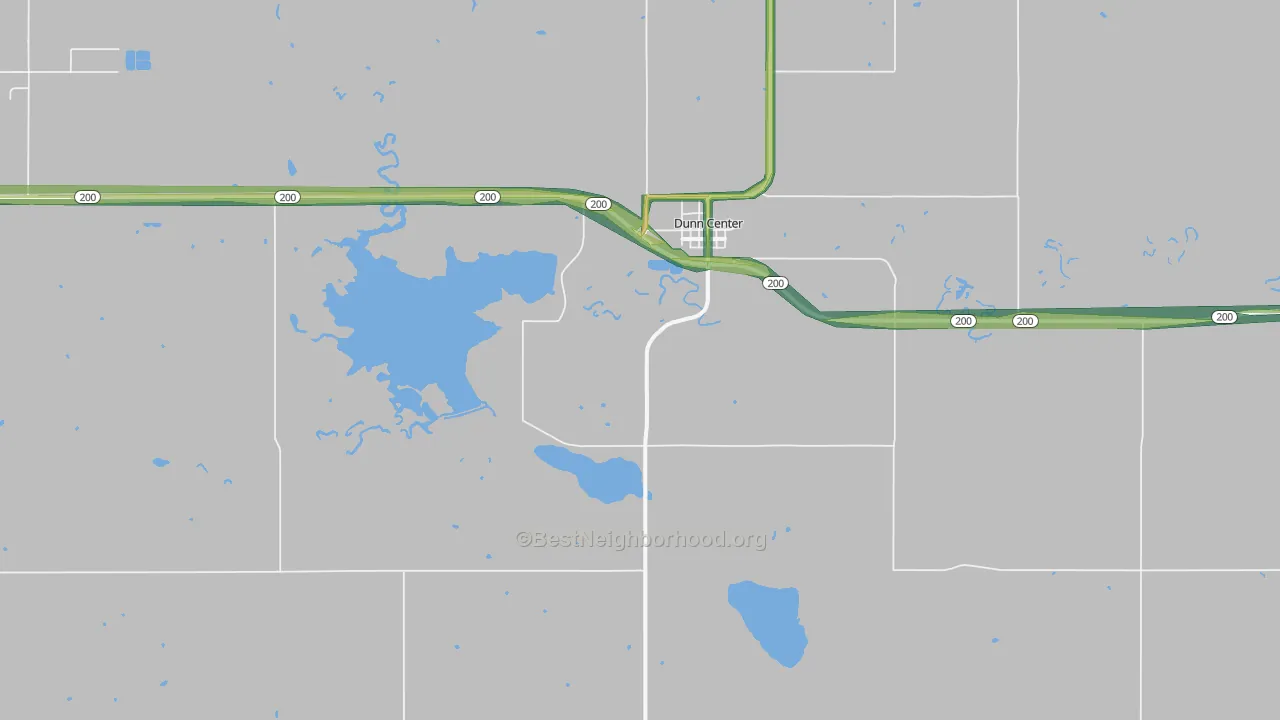 Dunn Center, ND Map of Noise Levels in Dunn Center