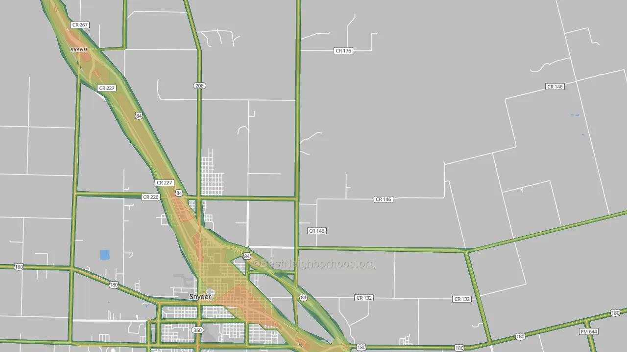 Dunn, TX Map of Noise Levels in Dunn